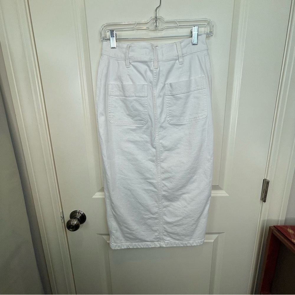 Madewell White High-Slit Jean Skirt 27 - Picture 9 of 17